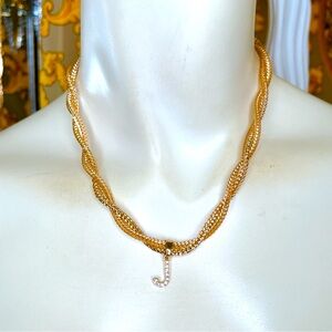 Elegant Gold Necklace with Initial Pendant